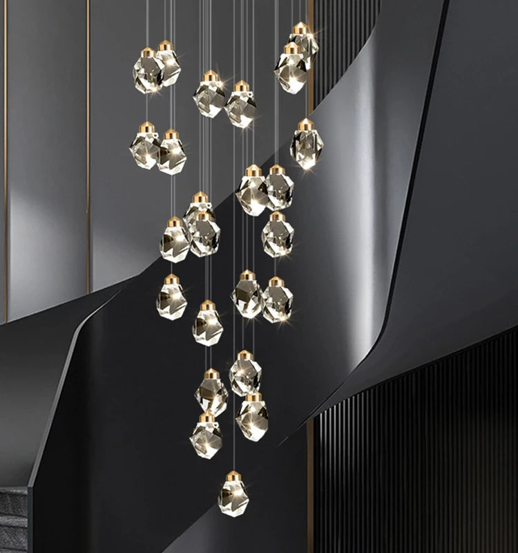 Light Luxury K9 Crystal Small Chandelier - Modern & Minimalist Long Line Light