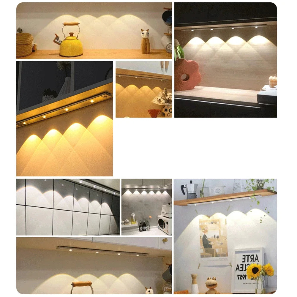 LED Kitchen Under Cabinet Light - Rechargeable Motion Sensor Lamp