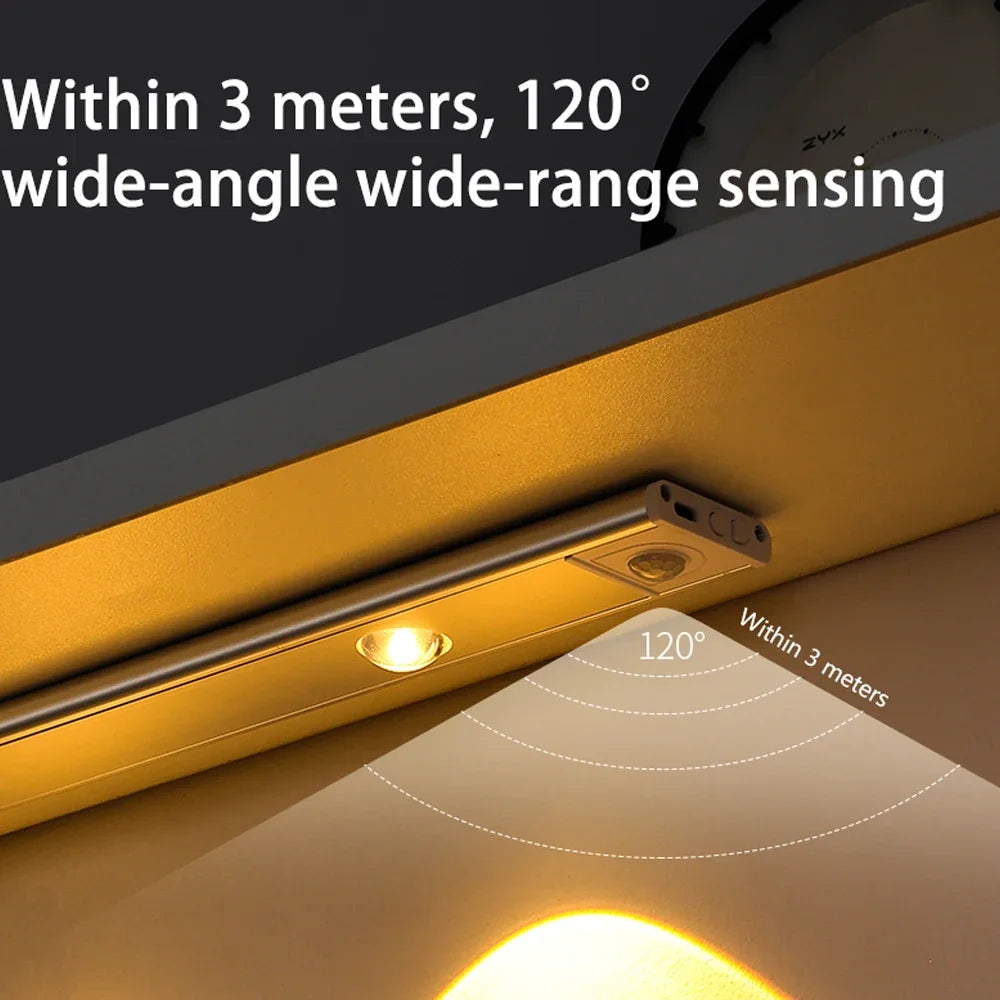 LED Kitchen Under Cabinet Light - Rechargeable Motion Sensor Lamp