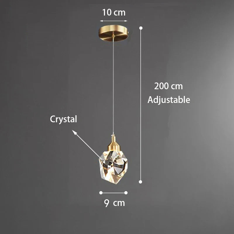 Light Luxury K9 Crystal Small Chandelier - Modern & Minimalist Long Line Light